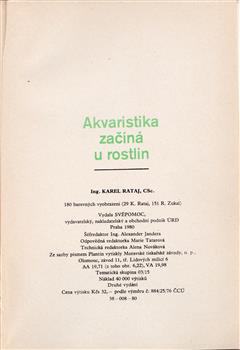 Akvaristika zaèíná u rostlin, 1980